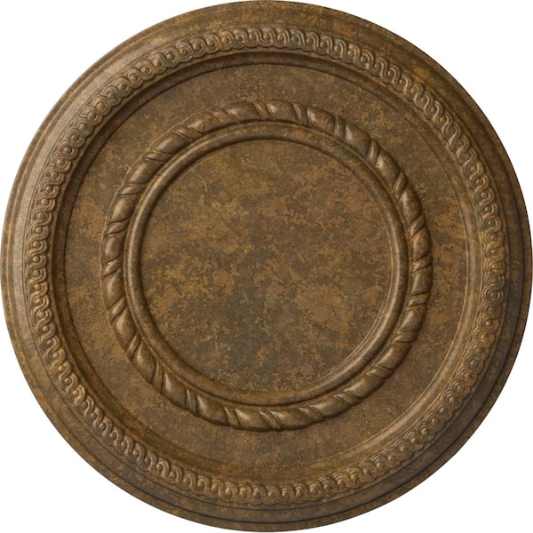 Ekena Millwork Federal Roped Small Ceiling Medallion (Fits Canopies up to 6"), 12 5/8"OD x 1 1/8"P, Rubbed Bronze CM12FERZS - main